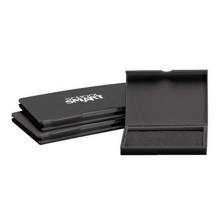 SCHOOL SMART Foam Rubber Pre-Inked Stamp Pad, 3 x 4 Inches, Black FS-603-BLACK